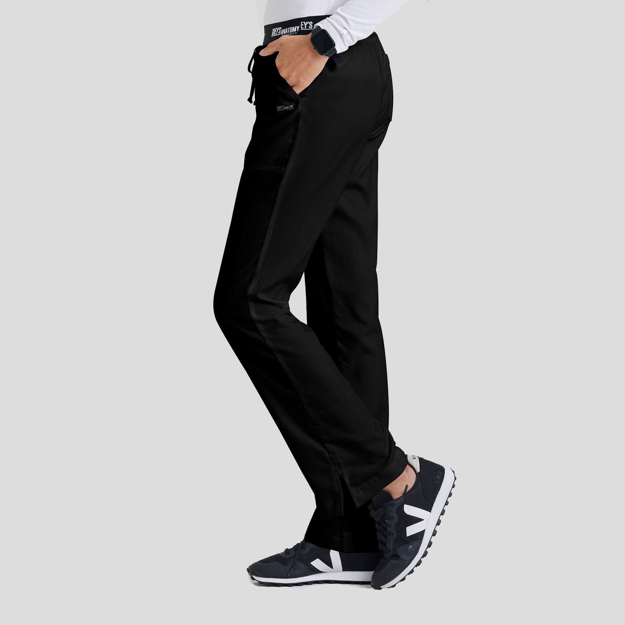 Aubrey 3-Pocket Low-Rise Flared Leg Scrub Pant | Black