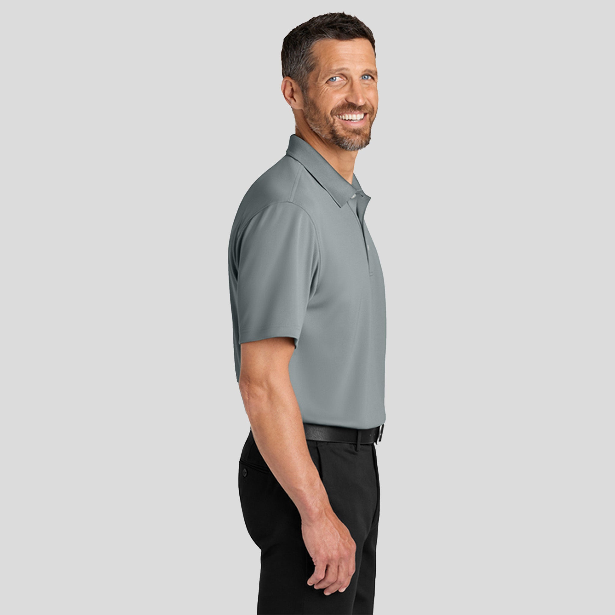 Men's Dry Zoneยฎ Stain-Release Grid Polo | Light Sterling Grey