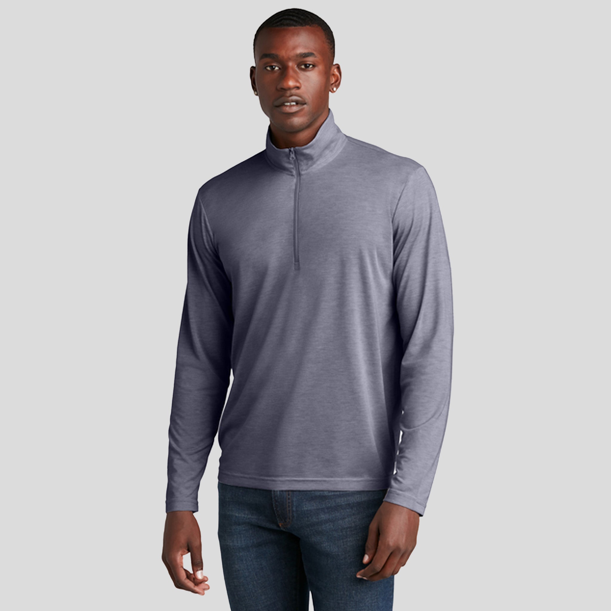PosiCharge ยฎ Tri-Blend Wicking 1/4-Zip Pullover | True Navy Heather